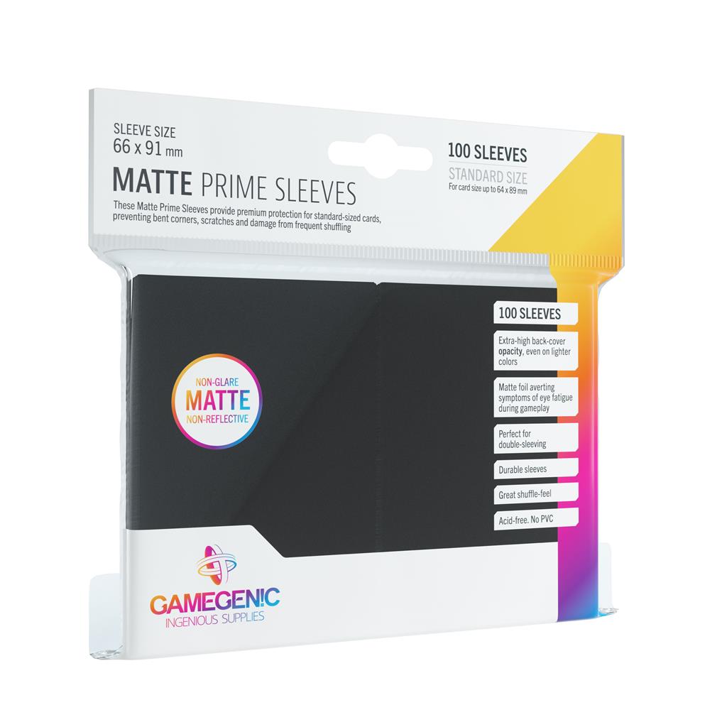 GAMEGENIC - Matte Prime Sleeves Black / Schwarz (100 Sleeves)