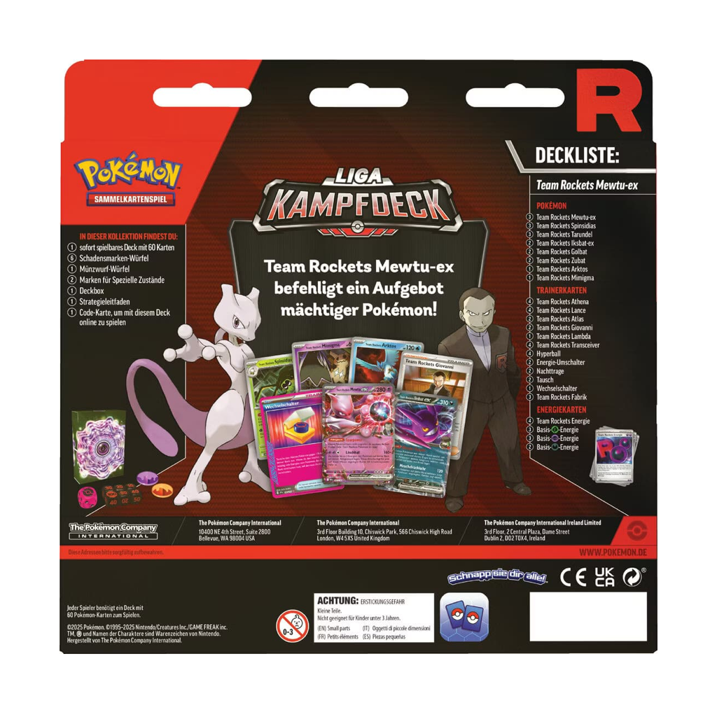 Pokemon Team Rockets Mewtu Liga Kampfdeck Deutsch