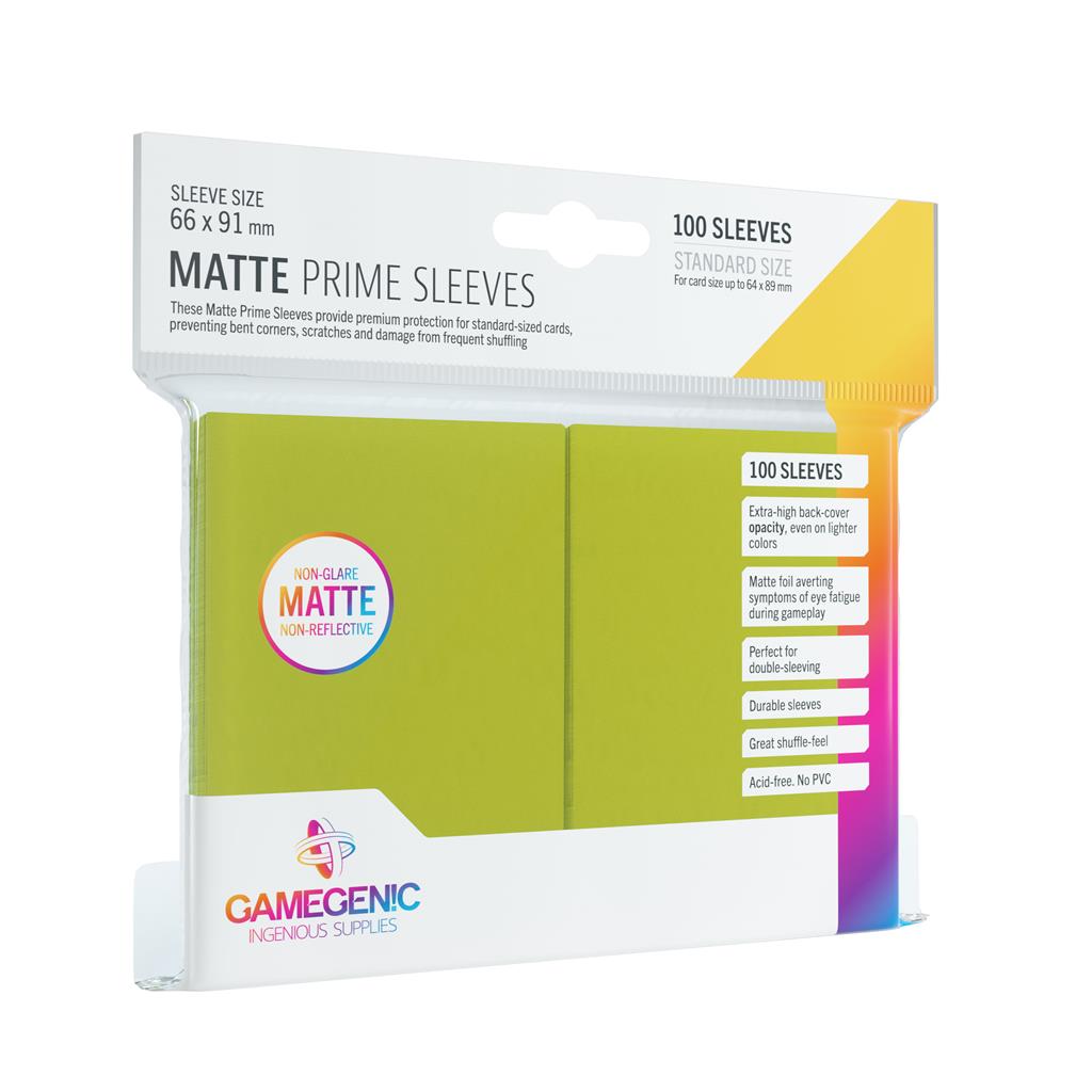 GAMEGENIC - Matte Prime Sleeves Lime / Limonengrün (100 Sleeves)