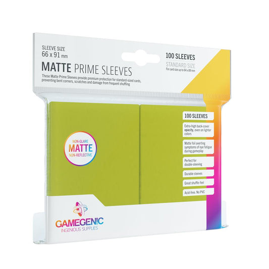 GAMEGENIC - Matte Prime Sleeves Lime / Limonengrün (100 Sleeves)